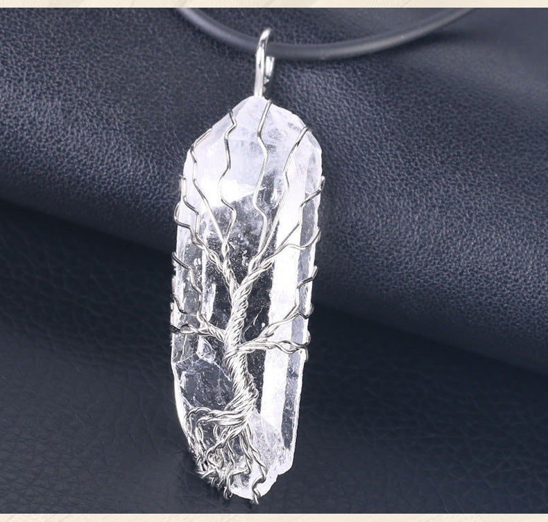 ✦ Moonbranch Amulet – Hand-Wrapped Quartz Necklace